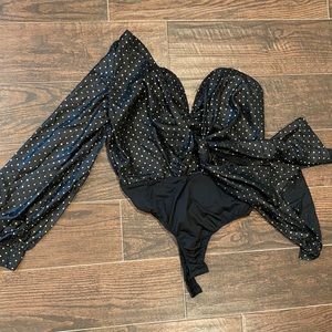 One Shoulder Polka Dot Bodysuit